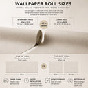 Infographic comparing 42-inch-wide wallpaper rolls in 33-foot and 50-foot lengths with two standard 20.5-inch rolls, highlighting fewer seams, faster installation, greater coverage, and better value.