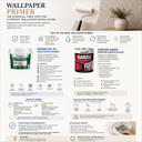 Infographic explaining why wallpaper primer is essential, comparing Roman PRO-999 RX-35 primer with Zinsser Gardz problem surface sealer.