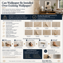 Infographic explaining why old wallpaper should be removed before installing new wallpaper, including common problems and the proper wall preparation process.