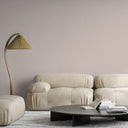 Linen texture wallpaper in rose taupe, offering a soft, cozy quality for bedrooms and hospitality settings that favor warmth and subtlety.