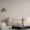 Close-up of natural linen texture wallpaper, providing a tactile, organic feel for tranquil interiors.