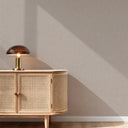 Subtle striated taupe wallpaper with vertical grain, perfect for elongating walls in narrow hallways or small rooms.
