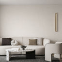 White plaster texture wallpaper features vertical shimmering lines that offer a subtle luminous effect, ideal for modern home decor. Its tactile surface is both sophisticated and understated, making it a great choice for hospitality spaces seeking an elevated backdrop.