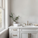 Raffia texture wallpaper in soft white with a faint warm undertone, offering a basketweave effect. This high-quality removable wall mural adds a subtle natural-fiber feel to dining rooms or feature walls, perfect for coastal or layered textural schemes.