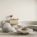 Shiny limewash texture wallpaper with pale white ground and subtle highlights. The irregular plaster marks create a soft, pearlescent finish ideal for feature walls or spaces needing a luminous, artisanal touch. Eco-friendly and easy to apply.