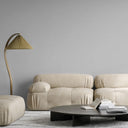 Gray linen wallpaper with a soft, cool color and minimal contrast between threads, offering a contemporary, fabric-like appearance suitable for office fit-outs.