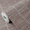 Brown grasscloth texture wallpaper with pronounced striations forming a loose grid on a brown-taupe ground. Its natural fiber look and earthy palette make it ideal for feature walls, study spaces, or dining rooms seeking a tactile, crafted feel.