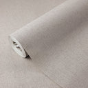Light greige linen texture wallpaper with a micro weave, blending beige and gray for a natural tone, ideal for living rooms.