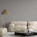 Matte ash gray wallpaper with fine horizontal and vertical threads, adding quiet depth to minimalist spaces like living rooms or offices.