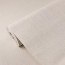 Elegant light beige vertical lines wallpaper featuring fine-grained fabric texture, ideal for creating a subtle accent wall or enhancing ceilings with a smooth, low-luster finish. Perfect for modern interiors seeking understated elegance and vertical emphasis.