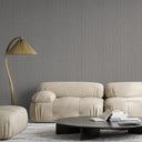 Linen texture wallpaper in sage gray, offering a soft, fabric-like appearance and subtle depth. Ideal for creating a calming atmosphere in living rooms.