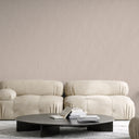 Beige vertical lines wallpaper with subtle ribbing offers a matte finish and medium-large scale. The gentle vertical rhythm visually lengthens walls, suitable for tall rooms or minimalist spaces. Requires adhesive, ideal for decorators seeking a quietly architectural backdrop.