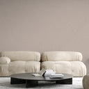 Textured taupe wallpaper with vertical scoring, offering a refined neutrality for offices or modern bedrooms.