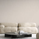 Warm pale beige vertical lines wallpaper with slight tonal variance, ideal for full-height walls in minimalist decor schemes.