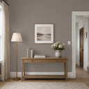 Elegant blush beige wallpaper with a continuous linen texture, offering a calm, cozy wall surface for intimate interiors. The high-quality removable material is easy to apply and reposition, perfect for renters and designers.