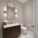 Greige wallpaper with micro linen weave, perfect for adding visual warmth to minimalist decor.