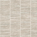 Beige wallpaper with grasscloth effect and horizontal emphasis, providing a relaxed, organic backdrop for coastal settings.