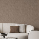 Suede-like brown plaster wallpaper with a velvety finish, enhancing atmosphere in bedrooms and lounges with subtle sheen.