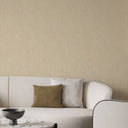 Taupe shimmer plaster wallpaper with a low-emboss texture, a suede-like nap and scattered reflective highlights. Directional vertical movement adds warmth and quiet luxury to walls. Requires adhesive application.