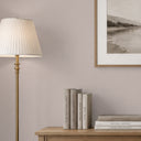 Warm rose taupe wallpaper with a small crosshatched weave, providing a gentle warmth and depth. Perfect for dressing areas needing a rosy-neutral finish.