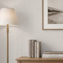 Soft white linen texture wallpaper with intersecting micro-threads forming a clean, airy field. Warm off-white tones and subtle weave shadowing add depth with a muted sheen, keeping light-filled bedrooms, nurseries and minimalist rooms serene. Adhesive required.